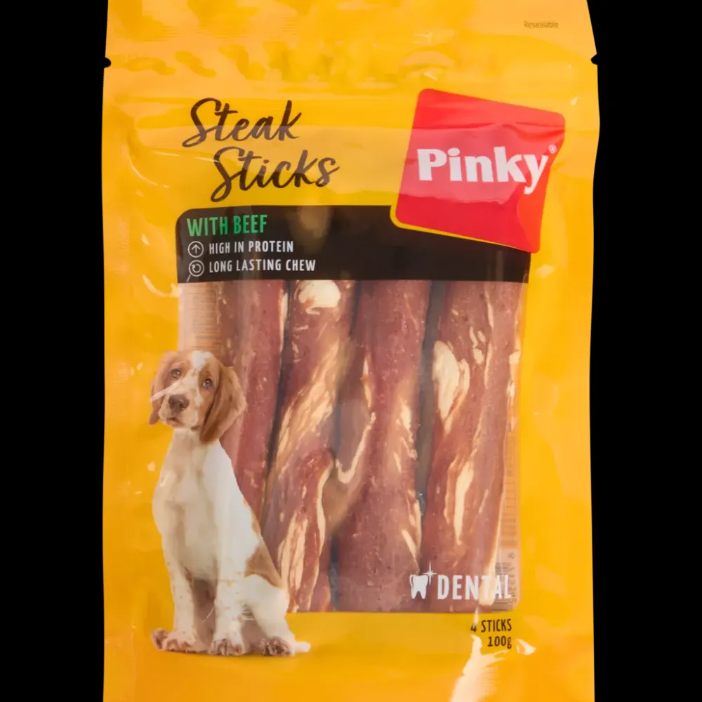 Tous Les Articles Animaux Domestiques|Alimentation< Bâtonnets à mâcher pour chien Pinky Steak Sticks | Action FR