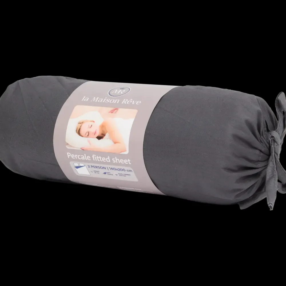 Literie< Drap-housse en percale de coton La Maison Rêve 140 x 200 cm | Action FR