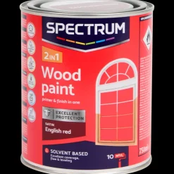 Tous Les Articles Bricolage|Peinture<Spectrum Laque satinée pour bois 2-en-1 Rouge anglais Rouge 750 ml | Action FR