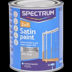 Tous Les Articles Bricolage|Peinture<Spectrum Peinture satinée 2-en-1 RAL 7036 Gris 750 ml | Action FR