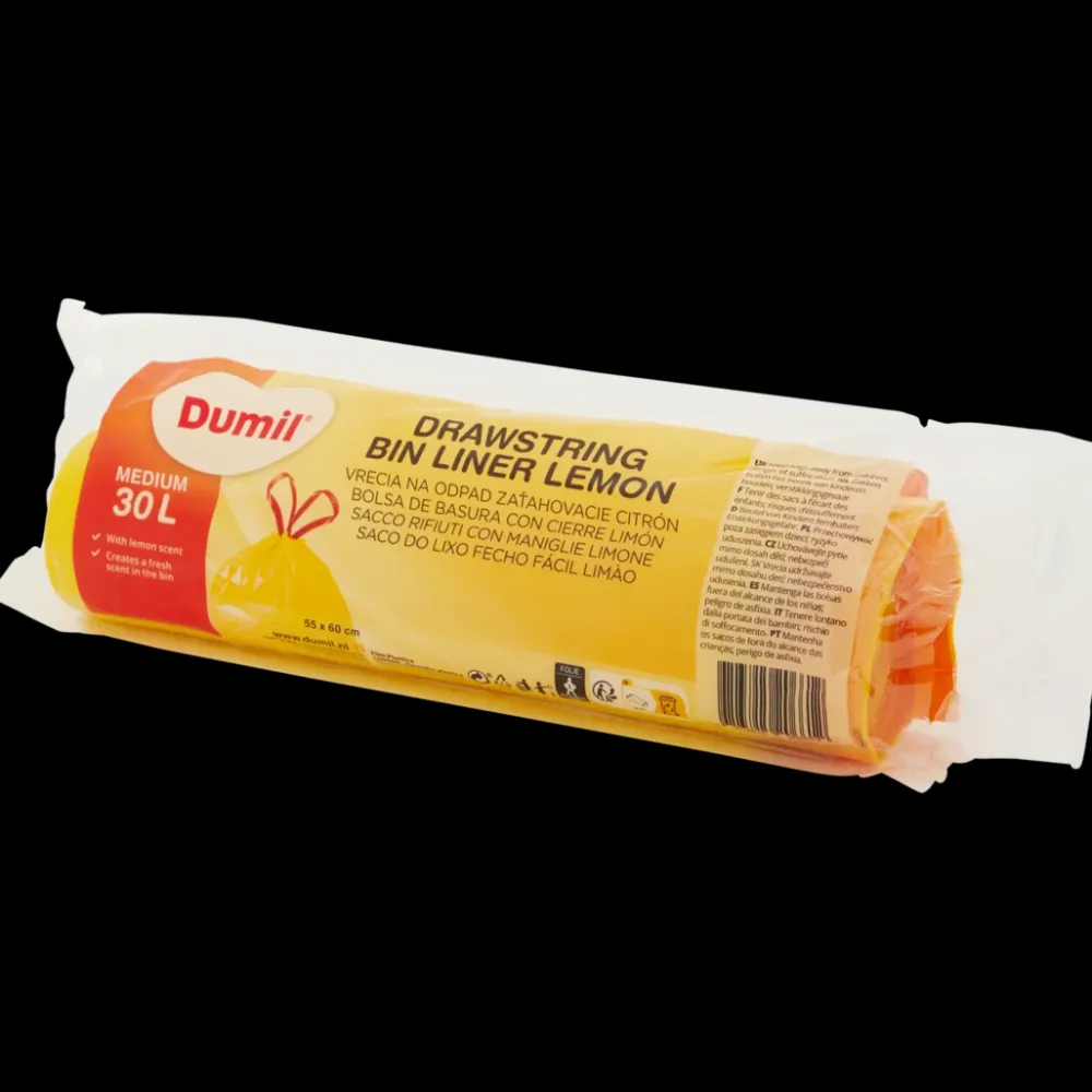 Tous Les Articles Articles Ménagers|Poubelles<Dumil Sacs poubelle à lien coulissant Citron 30 litre | Action FR
