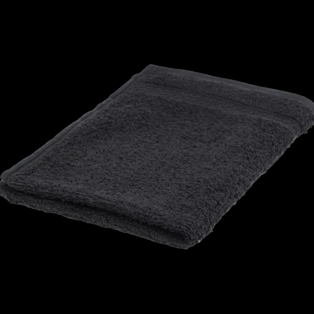 Tous Les Articles Habitat|Salle De Bain< Serviette invité Capetown Noir 50 x 30 cm Noir | Action FR