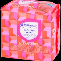 Tous Les Articles Hygiène & Beauté|Soins Corporels< Serviettes hygiéniques Femapure No Worries Super 12 Pièces | Action FR